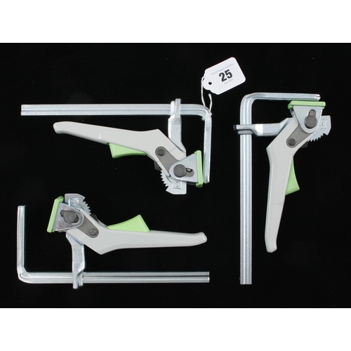 25 - Three FESTOOL FS-H2 IGO steel lever clamps G++