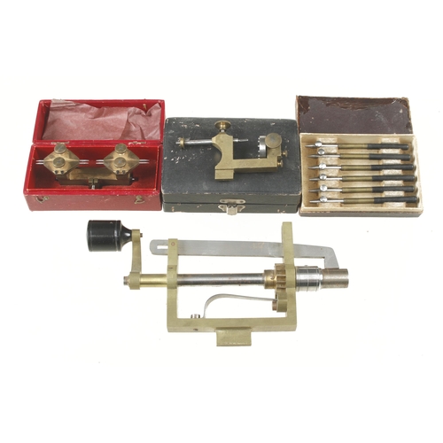A set of 6 watchmaker's pin tool handles etc G+