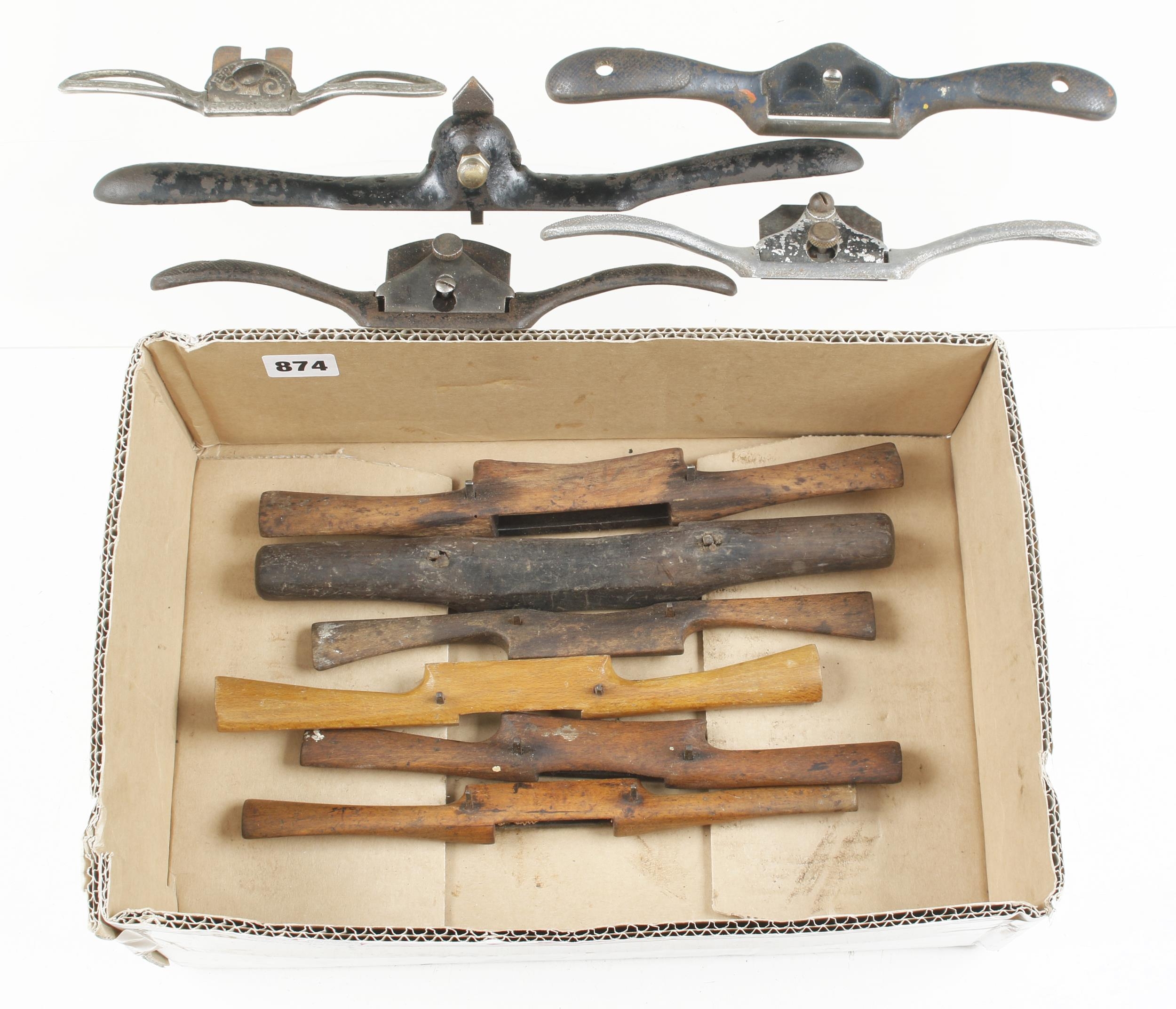 A PRESTON hand reeder a No 1374 spokeshave and 9 other shaves G+