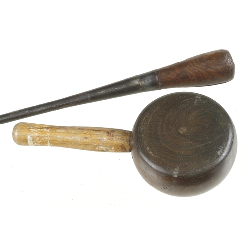 20 - A saddler's stuffing mallet and another G+