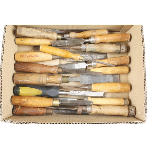 34 - 30 bevel edge chisels by various makers, some with boxwood handles G