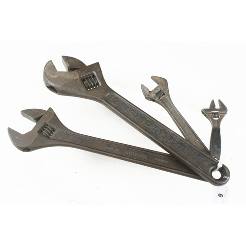 6 - Four named adjustable spanners 4