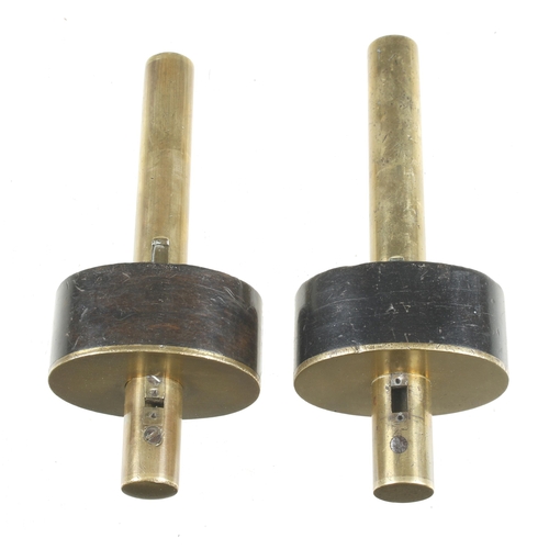 8 - Two brass stemmed ebony mortice gauges G+