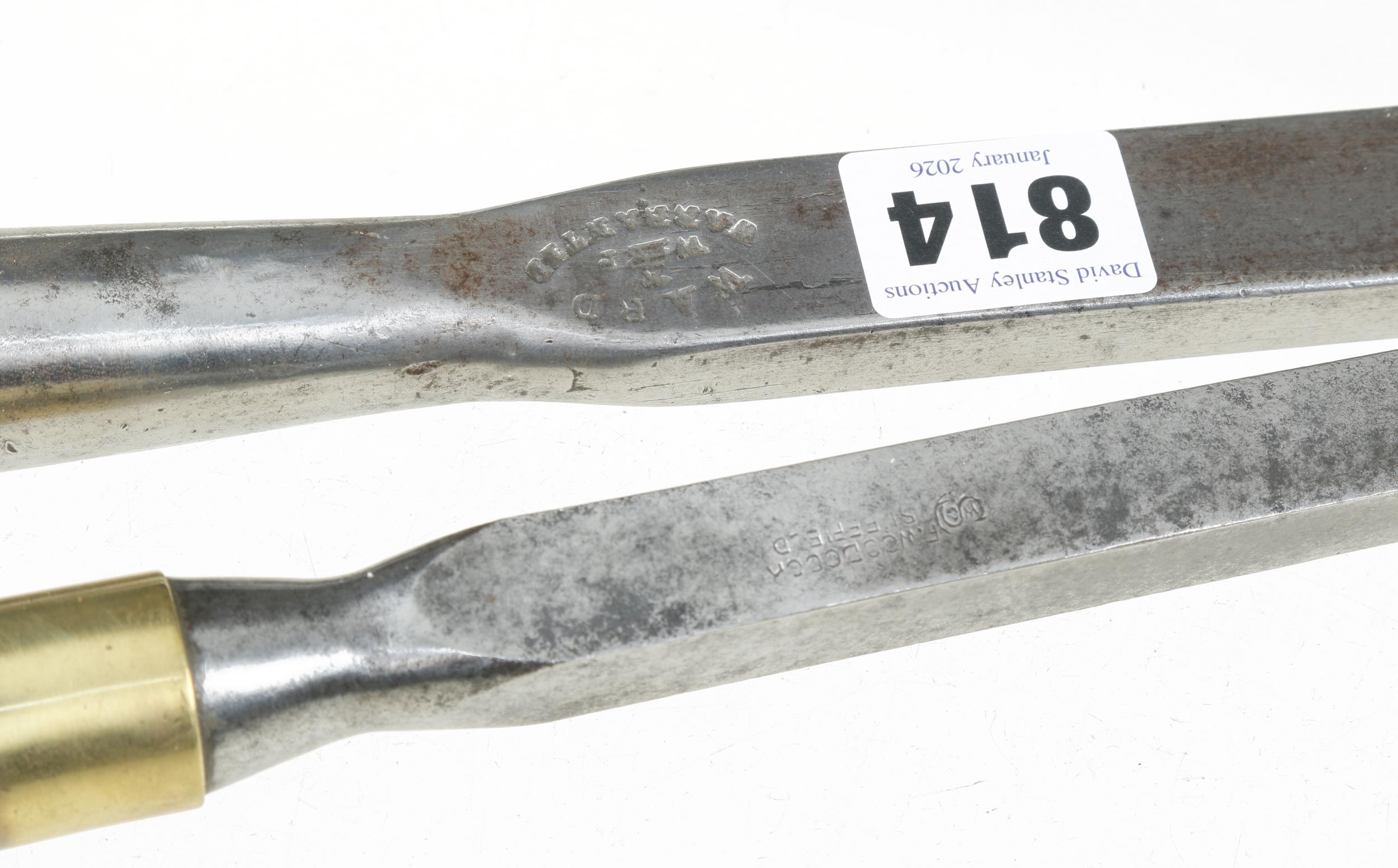 Two boxwood handled mortice lock chisels 1/2