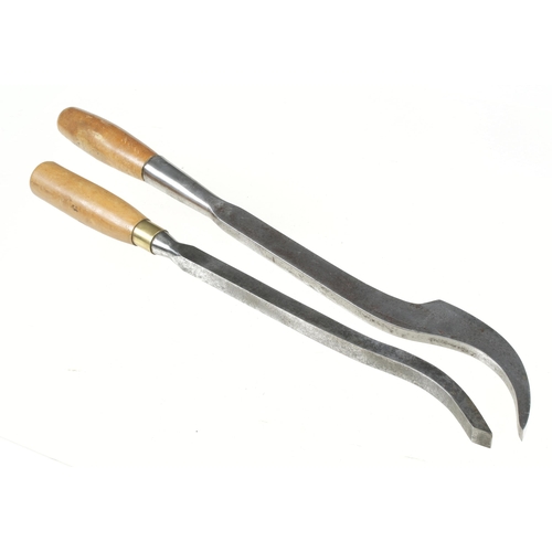 Two boxwood handled mortice lock chisels 1/2