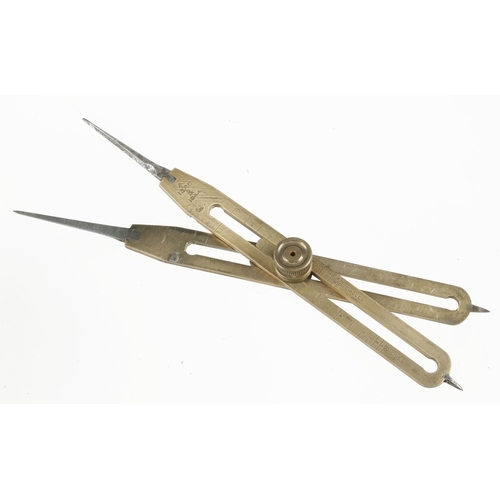 37 - A brass proportional divider dated 1944 with Broad Arrow in orig poor case G++