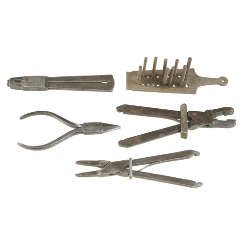 107 - Three watchmaker's sliding tongs etc G+