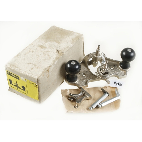 108 - An unused STANLEY No 71 router c/w 3 cutters and instructions in orig box F