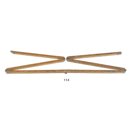 114 - A 6 fold boxwood dip rod by W.RANSLEY G+