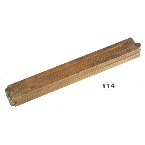 114 - A 6 fold boxwood dip rod by W.RANSLEY G+