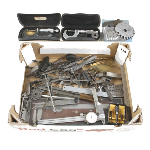 119 - A box of engineer's tools G+