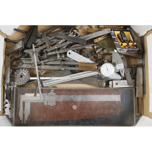 119 - A box of engineer's tools G+