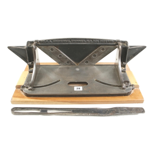 28 - A mitre trimmer by The FOX Machine Co USA No 14587 G+ Not for mailing