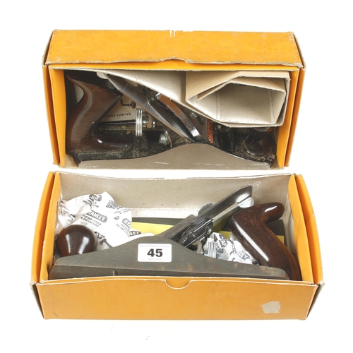 45 - STANLEY Nos 3 and 4 smoothers in orig boxes G+