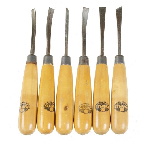 47 - A set of 6 MARPLES carving tools with boxwood handles G+