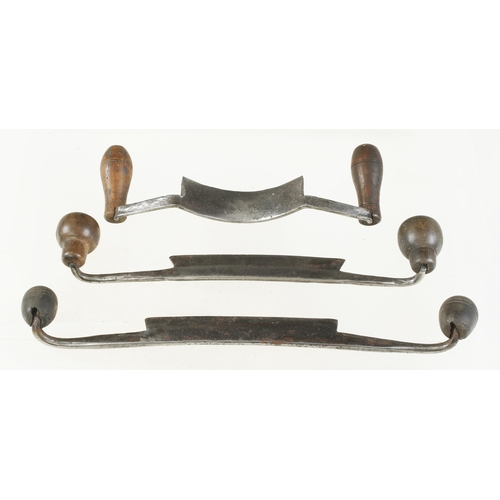 57 - A French hollowing knife and two drawknives G