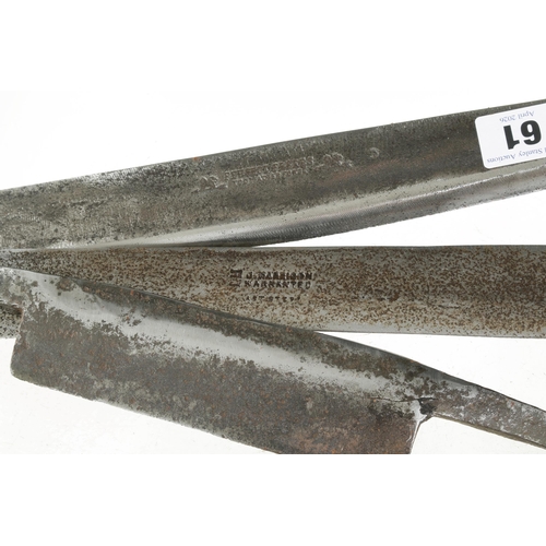 61 - Three drawknives G