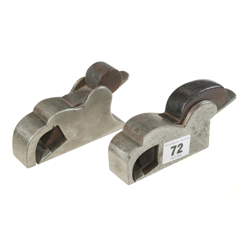 72 - Two iron bullnose planes, one chipped mouth G