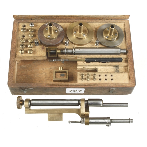 An almost complete watchmaker's polishing tool set in orig box G+