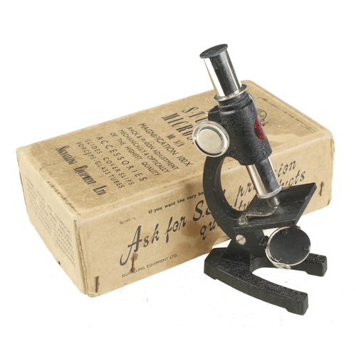73 - A microscope by SIGNALLING Equipment Ltd No 3A c/w instructions in orig box G++