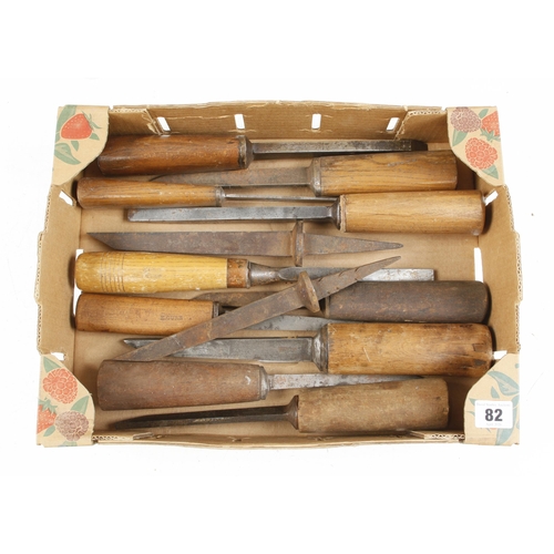 82 - Ten mortice chisels G