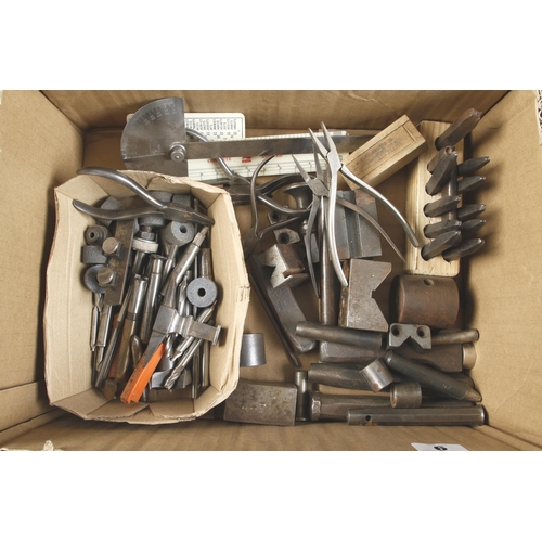 9 - A silversmith's small anvil, hammers etc G+