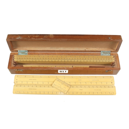 A little used boxed set of Engine Divided boxwood scale rules by A.J.S ...