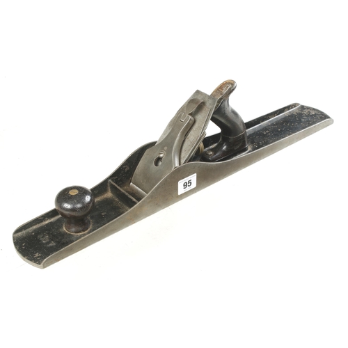 95 - A STANLEY No 7 low knob jointer with pre adjustable frog broken handle G