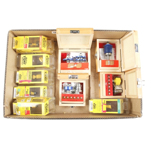Quantity of various unused router bits by VIPER or TORNADO in orig boxes N