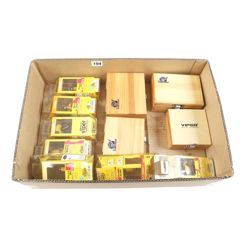 Quantity of various unused router bits by VIPER or TORNADO in orig boxes N