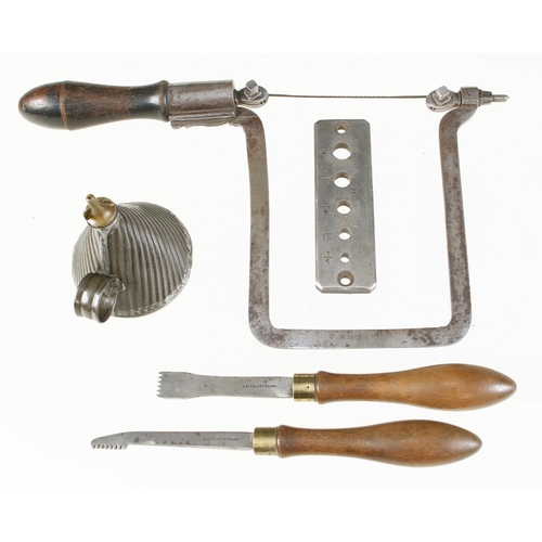 A pair of thread chasers by HOLTZAPFFEL, an attractive French hacksaw ...