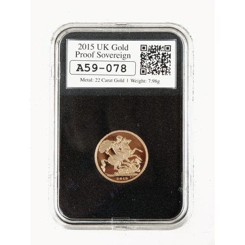 1 - A 2015 gold sovereign in orig pack