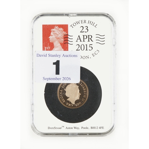 1 - A 2015 gold sovereign in orig pack