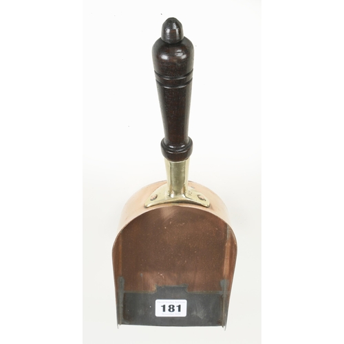 A banker's copper coin shovel with d/t steel lip G+