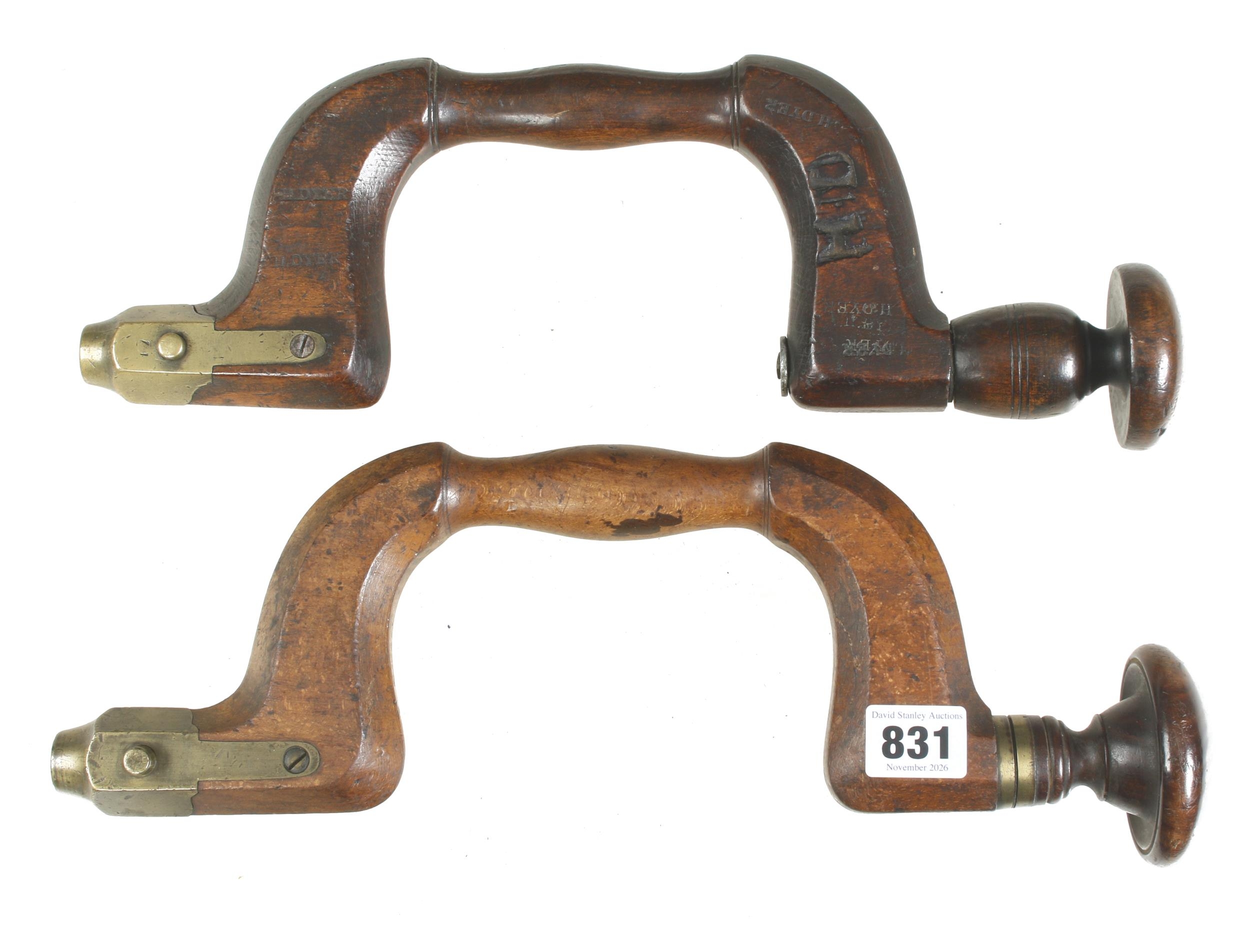 Two brass button pad beech braces G and G+