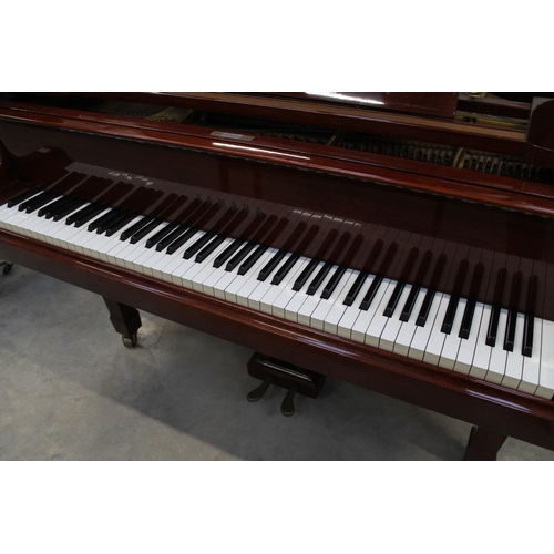 24 - Yamaha (c1970)A 6ft 1in Model C3 grand piano in a bright mahogany case on square tapered legs; toget... 