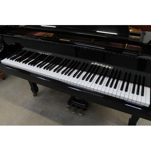 47 - Weber (c2002)A 6ft Model G-185 grand piano in a bright ebonised case on square tapered legs; togethe... 