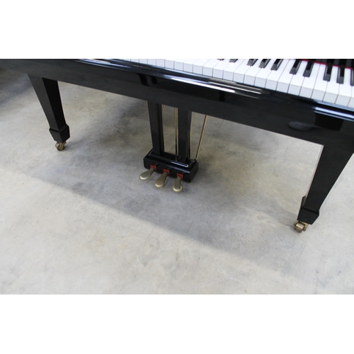 47 - Weber (c2002)A 6ft Model G-185 grand piano in a bright ebonised case on square tapered legs; togethe... 