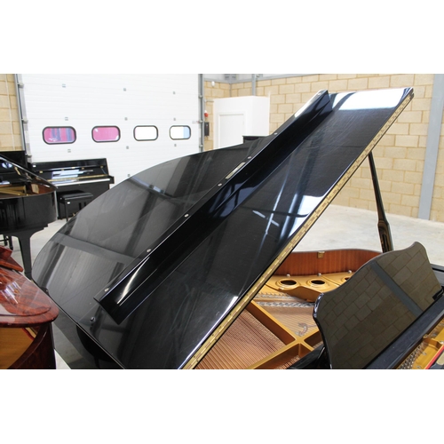 47 - Weber (c2002)A 6ft Model G-185 grand piano in a bright ebonised case on square tapered legs; togethe... 