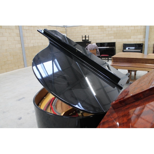 47 - Weber (c2002)A 6ft Model G-185 grand piano in a bright ebonised case on square tapered legs; togethe... 