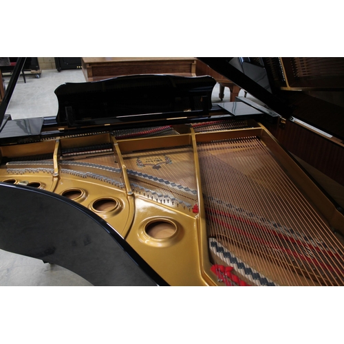 47 - Weber (c2002)A 6ft Model G-185 grand piano in a bright ebonised case on square tapered legs; togethe... 