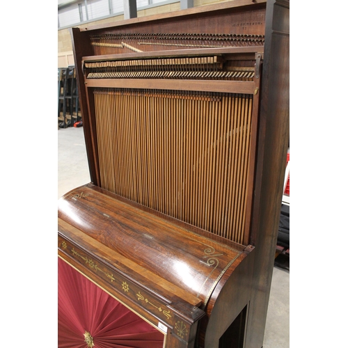 50 - Tomkison Cabinet Piano No 97(c1815)A cabinet piano in a rosewood case with turned and fluted baluste... 