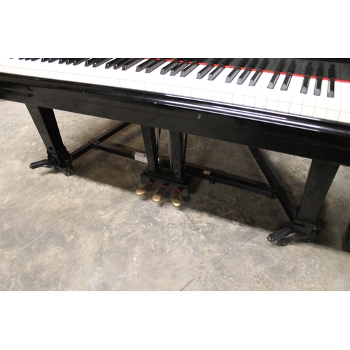 7 - Yamaha (c1992)A 6ft 1in Model C3 grand piano in a bright ebonised case on square tapered legs, on an... 