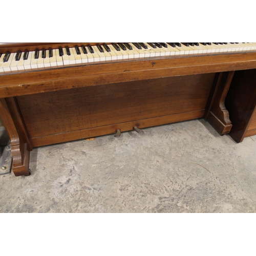 8 - Steinway (c1907)An upright piano in an inlaid rosewood case.