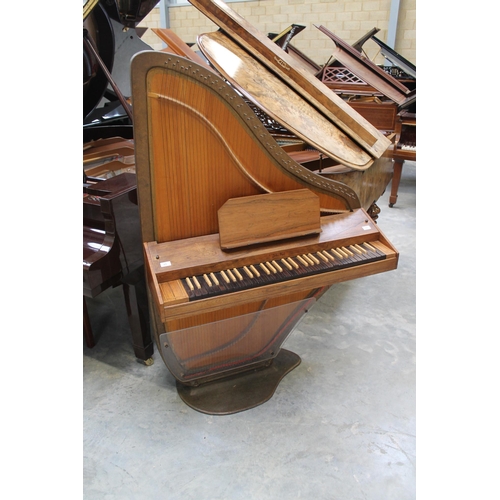 53 - John Paul Clavicytherium No 5642 (c1968)A modern clavicytherium in a walnut and banded case, having ... 