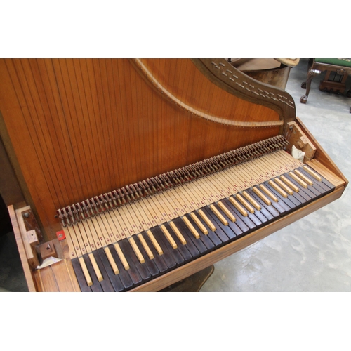 53 - John Paul Clavicytherium No 5642 (c1968)A modern clavicytherium in a walnut and banded case, having ... 