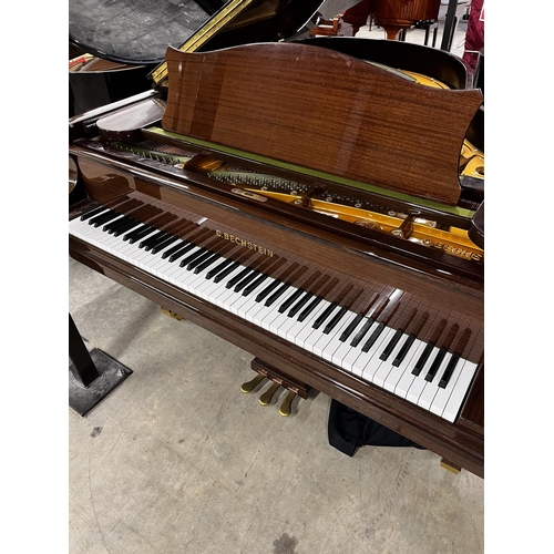 104 - Bechstein (c1991) A 5ft 10in Model M grand piano in a bright mahogany case on square tapered legs.