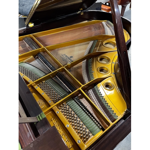 104 - Bechstein (c1991) A 5ft 10in Model M grand piano in a bright mahogany case on square tapered legs.