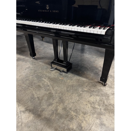 107 - Steinway (c1891)A 6ft 85-note 'old-style' Model A grand piano in a bright ebonised case on square ta... 