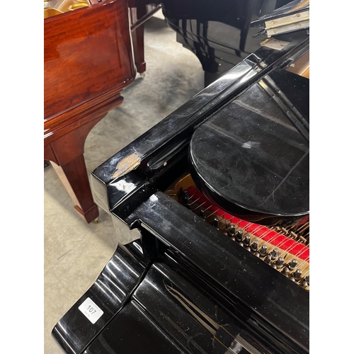 107 - Steinway (c1891)A 6ft 85-note 'old-style' Model A grand piano in a bright ebonised case on square ta... 